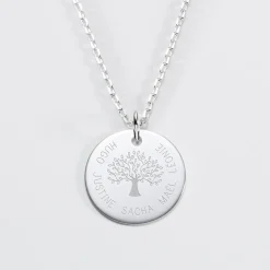 Pendentif personnalisé médaille gravée argent 19 mm - Edition spéciale Arbre de Vie