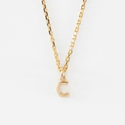 Pendentif personnalisé médaille plaqué or lettre initiale 5 mm