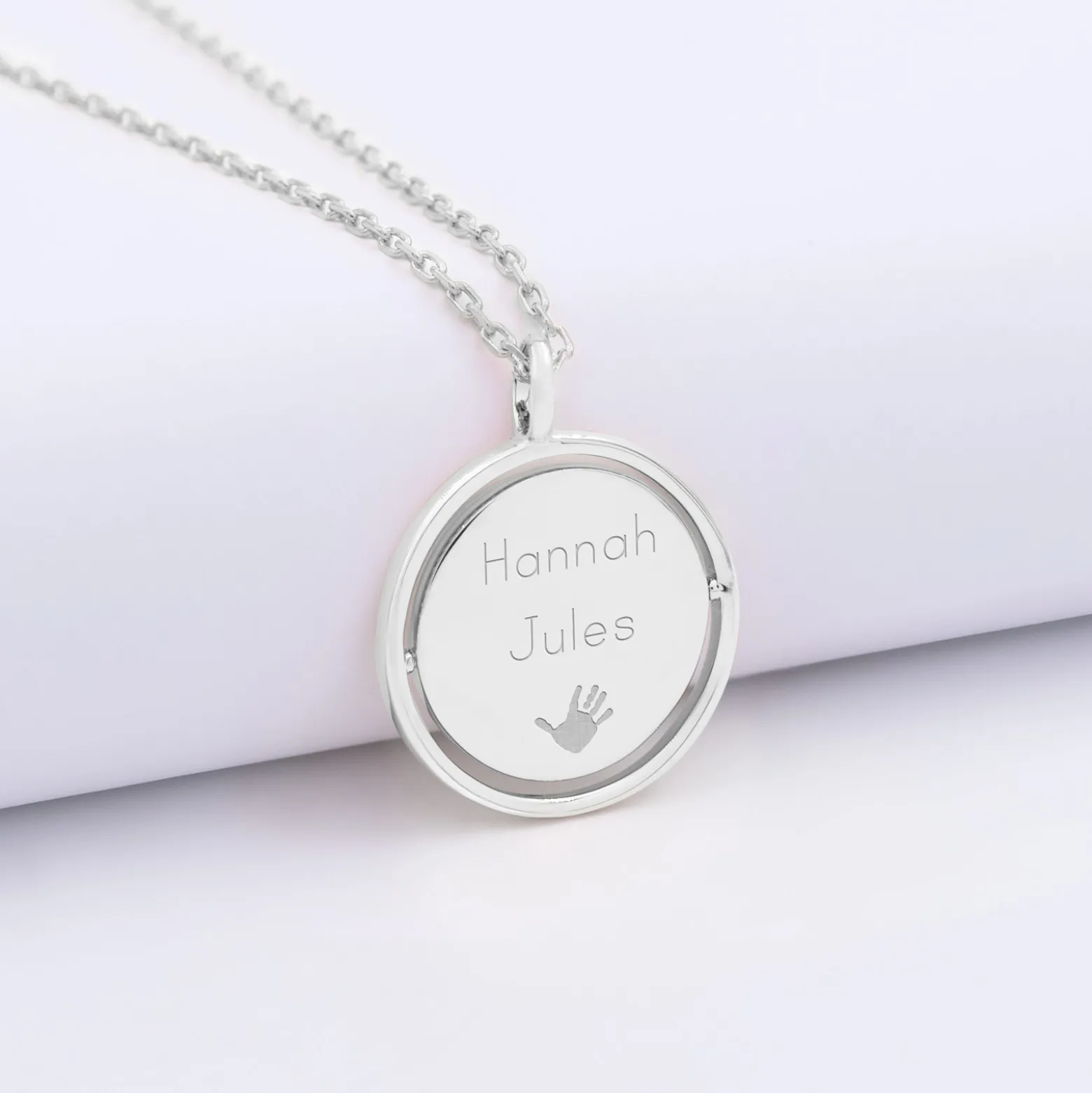 Pendentif personnalisé médaille réversible Eternelle gravée argent 18 mm