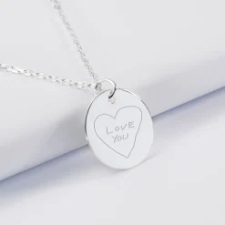 Pendentif personnalisé médaille gravée argent 19 mm