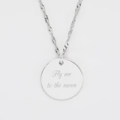 Pendentif personnalisé médaille gravée argent 19 mm