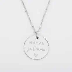 Pendentif personnalisé médaille gravée argent 19 mm