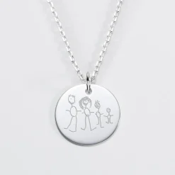 Pendentif personnalisé médaille gravée argent 19 mm