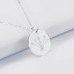 Pendentif personnalisé médaille gravée argent 19 mm