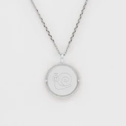 Pendentif personnalisé médaille réversible contour tressé Eternelle gravée argent 18 mm - HappyBulle x Capucine