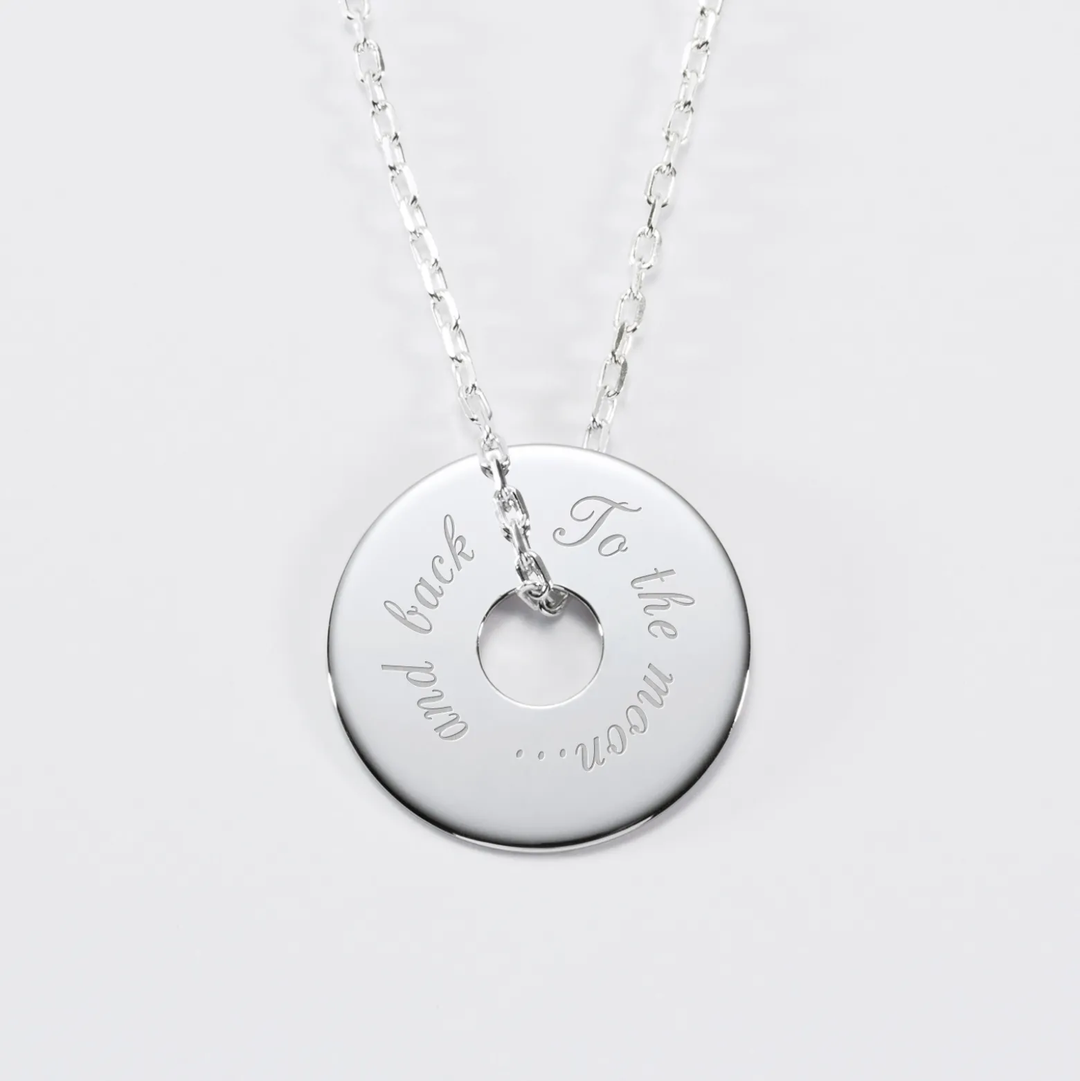 Pendentif personnalisé médaille gravée argent cible 20 mm