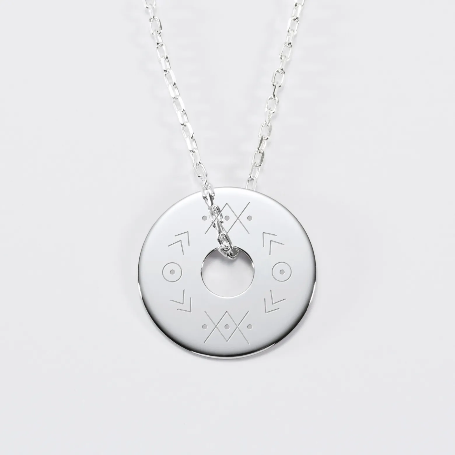Pendentif personnalisé médaille gravée argent cible 20 mm