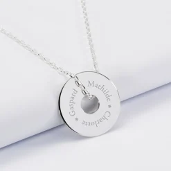 Pendentif personnalisé médaille gravée argent cible 20 mm