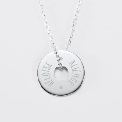 Pendentif personnalisé médaille gravée argent cible 20 mm
