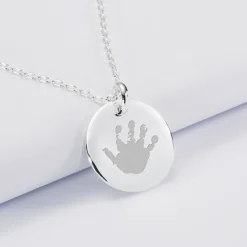 Pendentif personnalisé médaille bombée gravée argent 20 mm