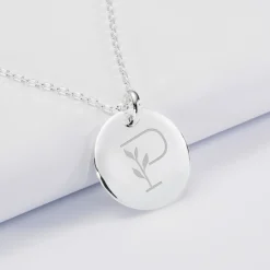 Pendentif personnalisé médaille bombée gravée argent 20 mm