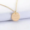 Pendentif personnalisé médaille contour tressé gravée plaqué or 17 mm
