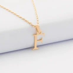 Pendentif personnalisé médaille plaqué or lettre initiale 14 mm