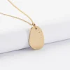 Pendentif personnalisé médaille gravée martelée plaqué or goutte 19x21 mm