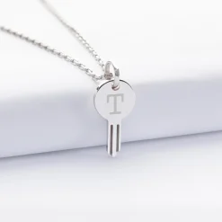 Pendentif personnalisé médaille gravée argent clé 19x10mm