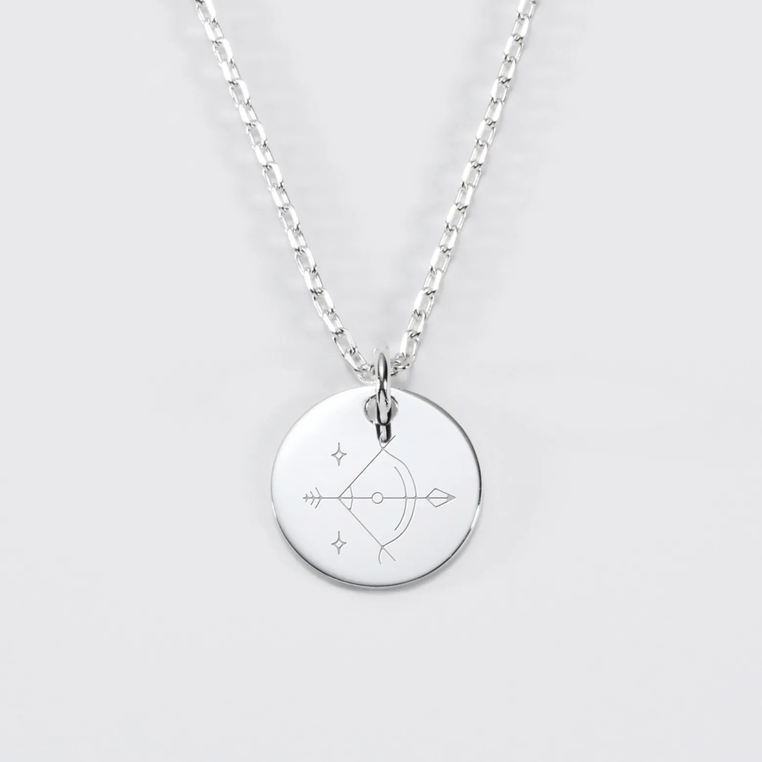 Pendentif personnalisé médaille gravée argent 15 mm - Edition spéciale Astro