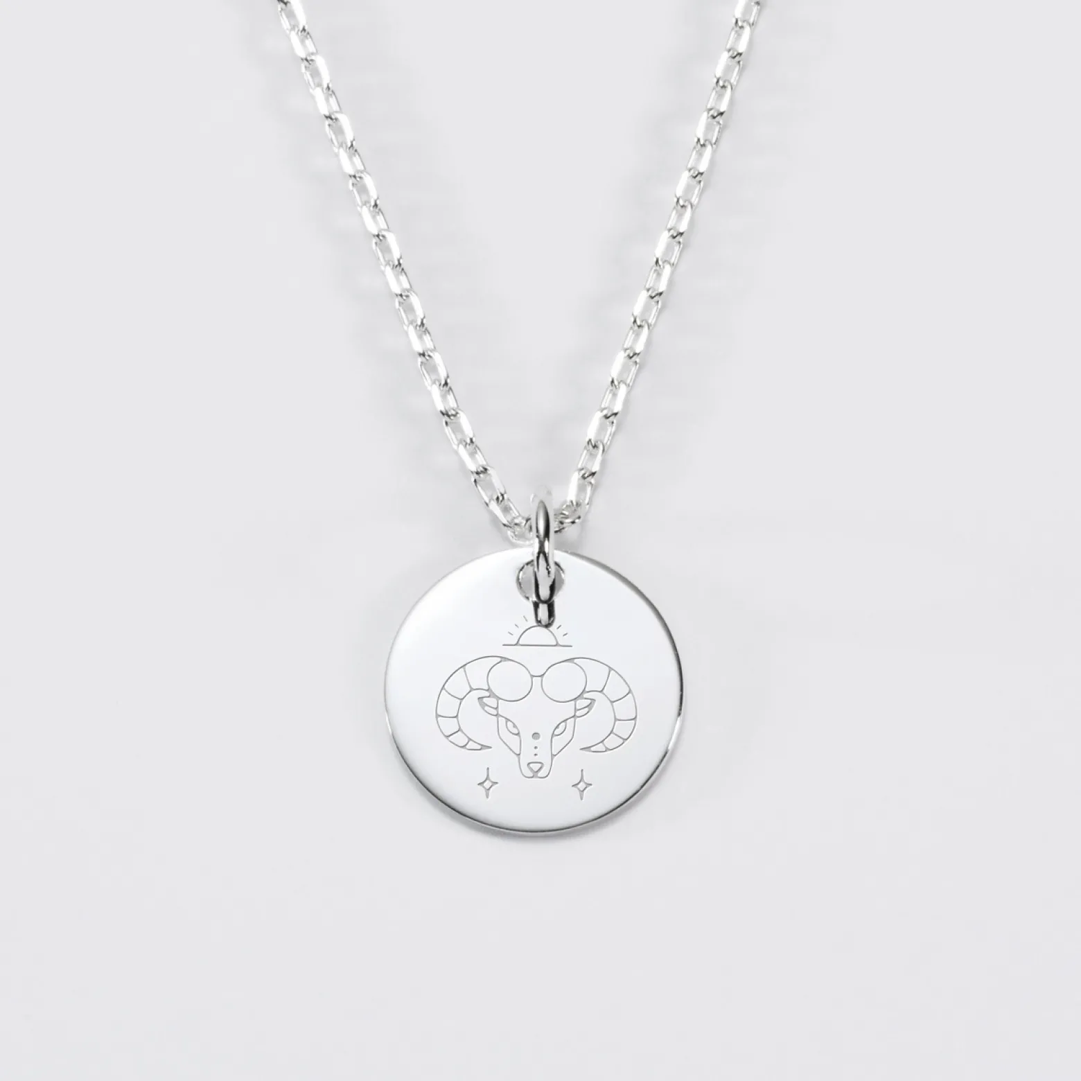 Pendentif personnalisé médaille gravée argent 15 mm - Edition spéciale Astro