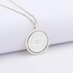 Pendentif personnalisé médaille réversible Eternelle gravée argent 18 mm - HappyBulle x Capucine