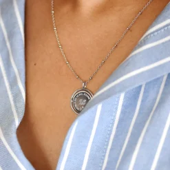Pendentif personnalisé médaille réversible Eternelle gravée argent 18 mm - HappyBulle x Capucine