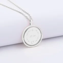 Pendentif personnalisé médaille réversible Eternelle gravée argent 18 mm - HappyBulle x Capucine
