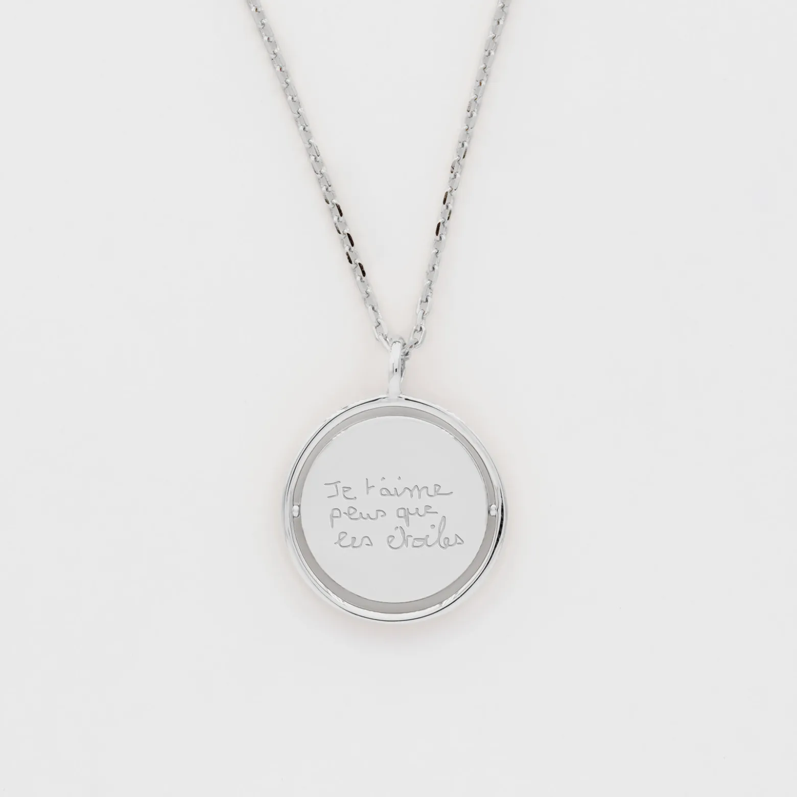 Pendentif personnalisé médaille réversible Eternelle gravée argent 18 mm - HappyBulle x Capucine