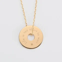 Pendentif personnalisé médaille gravée plaqué or cible 20mm