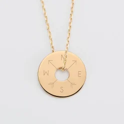 Pendentif personnalisé médaille gravée plaqué or cible 20mm