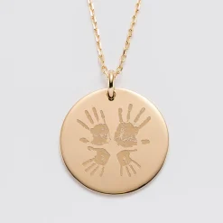 Pendentif personnalisé médaille gravée plaqué or 27 mm 