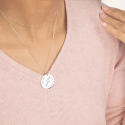 Pendentif personnalisé médaille gravée argent 27 mm - édition spéciale 