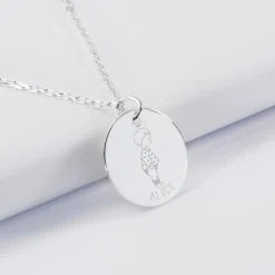Pendentif personnalisé prénom médaille gravée argent 19 mm - HappyBulle x Marie Savart