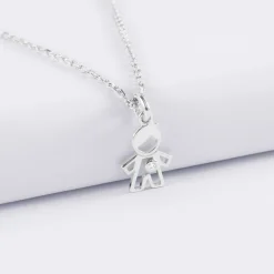 Pendentif petit garçon zircon argent 12 mm