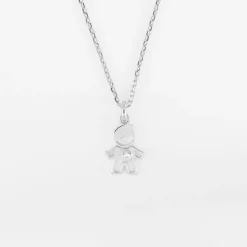 Pendentif petit garçon zircon argent 12 mm