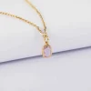 Pendentif rectangle zircon plaqué or 9 mm