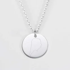 Pendentif silhouette personnalisé médaille argent 19 mm -