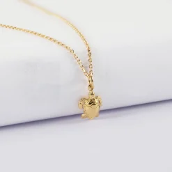 Pendentif tortue plaqué or 10 mm