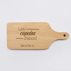 Planche à découper avec poignée EVG personnalisée bois gravé 12x26 cm