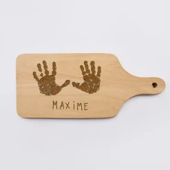 Planche à découper avec poignée personnalisée bois gravé 12x26 cm