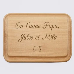 Planche à découper cuisine personnalisée bois gravé 35x25 cm