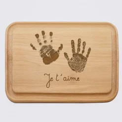 Planche à découper cuisine personnalisée bois gravé 35x25 cm