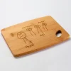 Planche à découper personnalisée bambou gravé 20x15 cm - Nos petits imparfaits