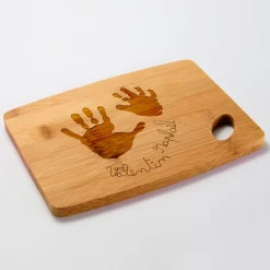 Planche à découper personnalisée bambou gravé 20x15 cm - Nos petits imparfaits