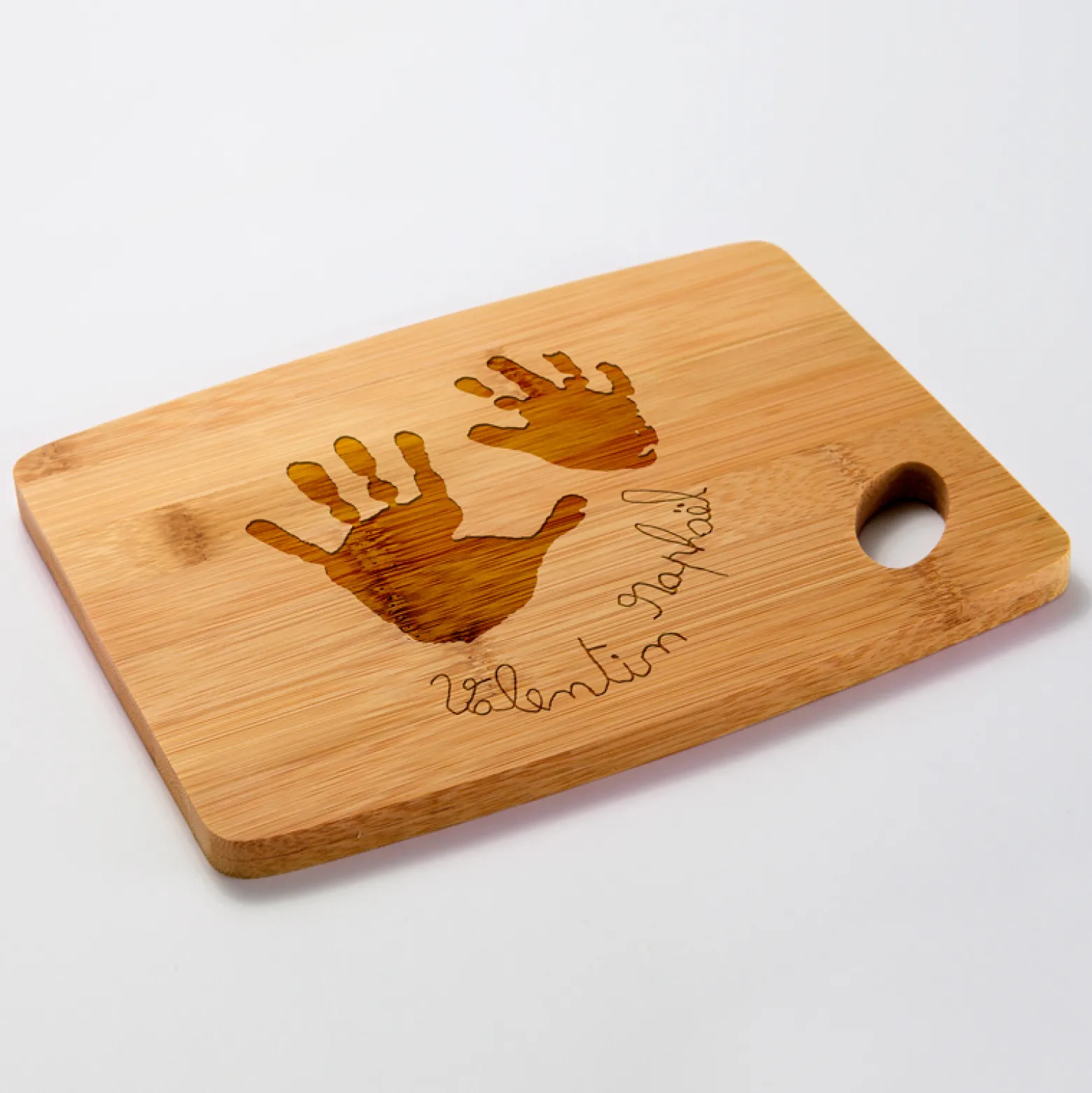 Planche à découper personnalisée bambou gravé 20x15 cm - Nos petits imparfaits