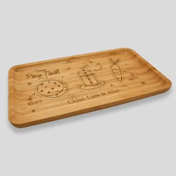 Plateau Noël personnalisé bois gravé 35x20 cm - édition spéciale 