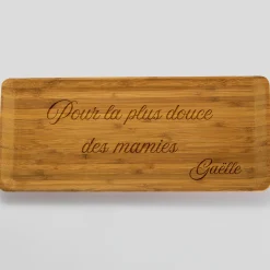 Plateau personnalisé bois gravé 35x20 cm - Nos petits imparfaits