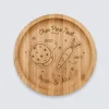 Plateau rond Noël personnalisé bois gravé 20x20 cm - édition spéciale "Goûter du Père Noël"