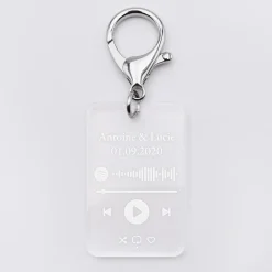 Porte clés Spotify personnalisé gravé acrylique rectangle 55x35 mm