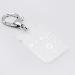 Porte clés Spotify personnalisé gravé acrylique rectangle 55x35 mm
