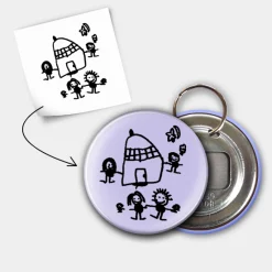 Porte clés-décapsuleur personnalisé 56mm