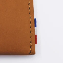 Porte-carte personnalisé cuir couleur Caramel 9,7x7,3cm