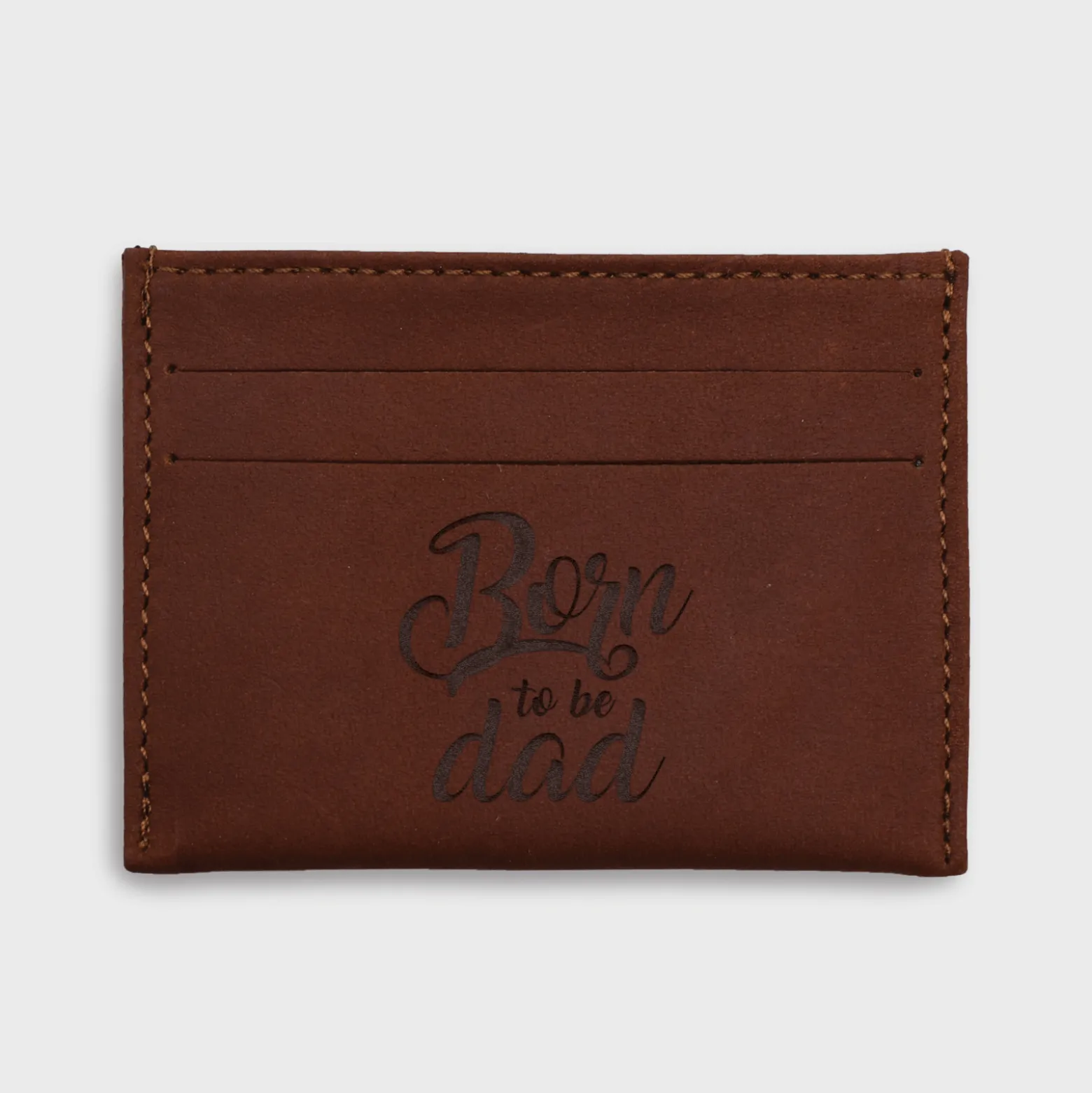 Porte-carte personnalisé cuir couleur fauve 9,7x7,3cm